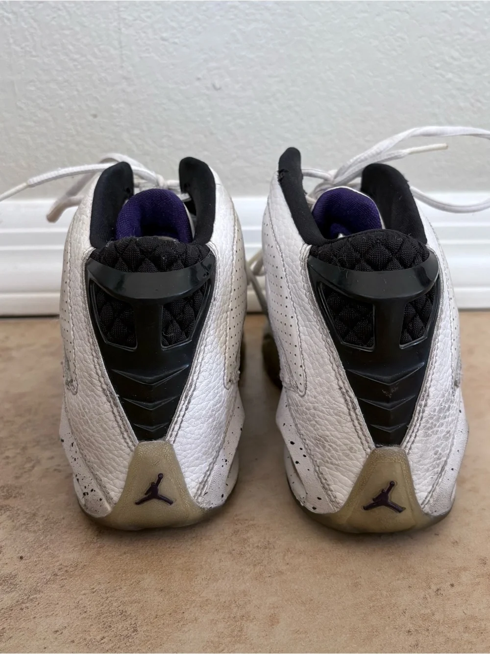 Jordan Kids' White and Black Retro Basketball Sneakers